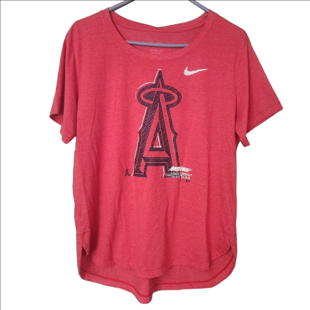 Nike California Angels red tee shirt Womens Large NWT